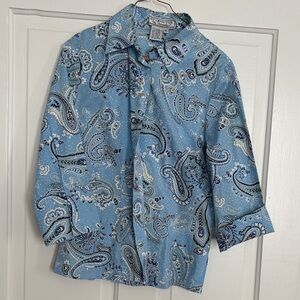 Vintage Starington Blue Women’s snap‎ button shirt size 8